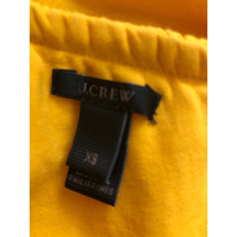 J. Crew Women One Shoulder Yellow Ruffle Cotton Top Size XS - Picture 3 of 7